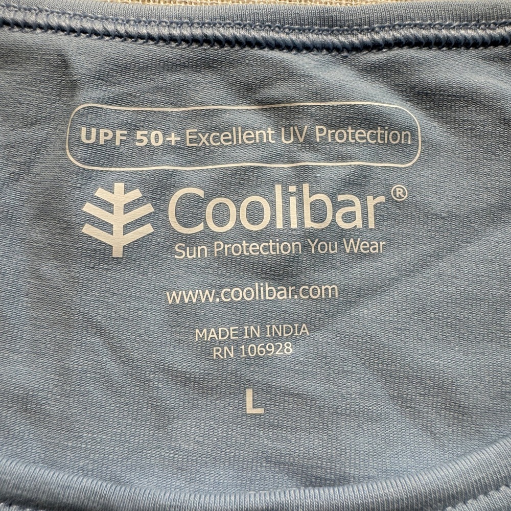 Coolibar Sun Protection Shirt Womens Sz L Blue - Picture 3 of 7